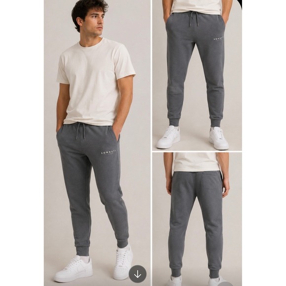 Sonneti Other - Sonneti Men's Gray Cotton Jogger Pants Size M Drawstring Elastic Waist